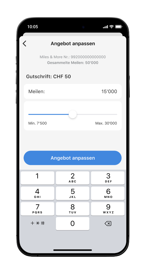 swiss-miles-and-more-milespay-app-schritt2-de