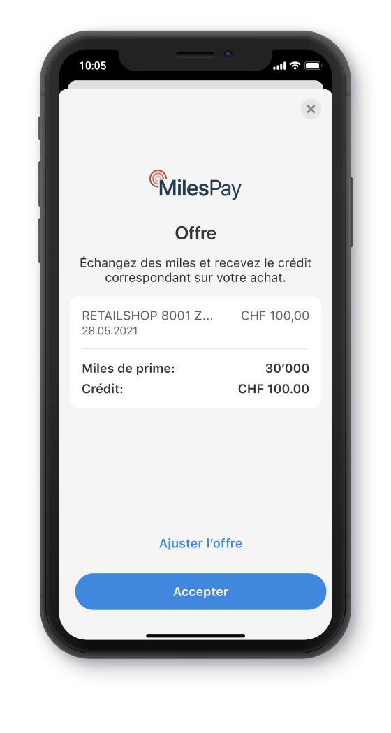 swiss-miles-and-more-milespay-app-schritt1-fr